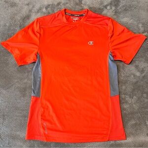 Champion Men's Powertrain Power Flex T-Shirt - Orange/Grey - Size S - Training T